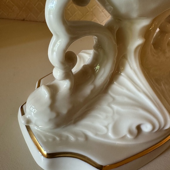 LENOX Aquarius Centerpiece Bowl Tabletop China 24K Gold Trim Vintage Collectible - Picture 3 of 10